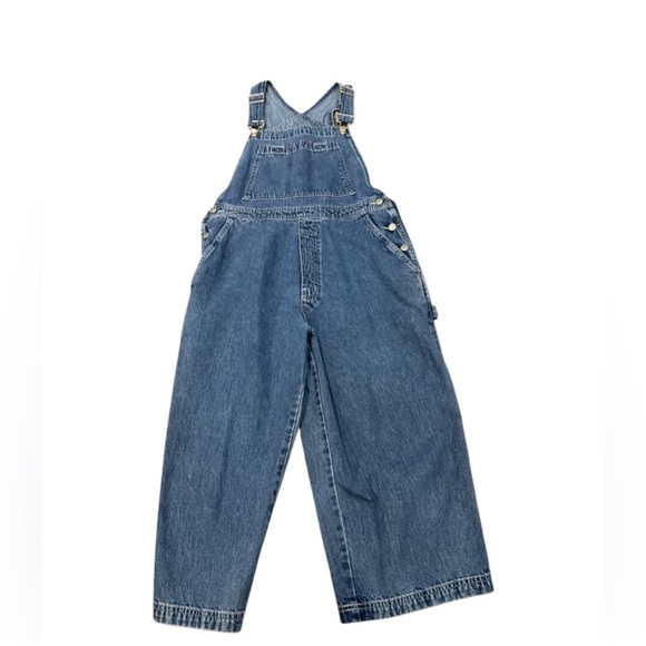 Vintage Gap Denim Overalls Crop Women’s Size Large Blue Garden - Picture 1 of 6